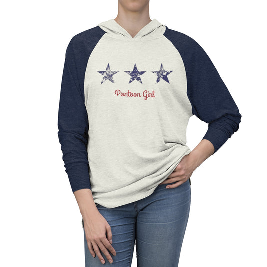 The Perfect Boat Shirt - Red White and Toon - Contemporary Flag - Light Weight Hoodie