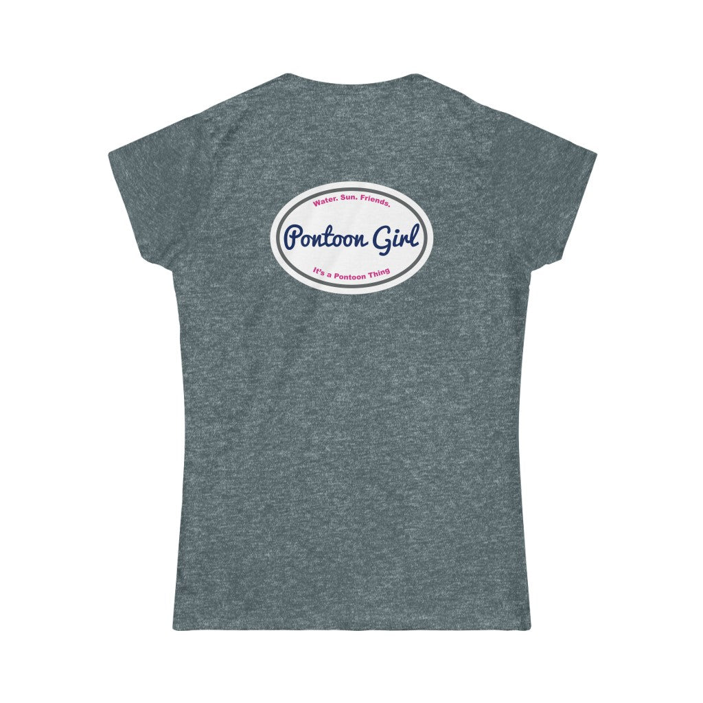 Classic Pontoon Girl Logo T Shirt - Style: Women's Softstyle Tee