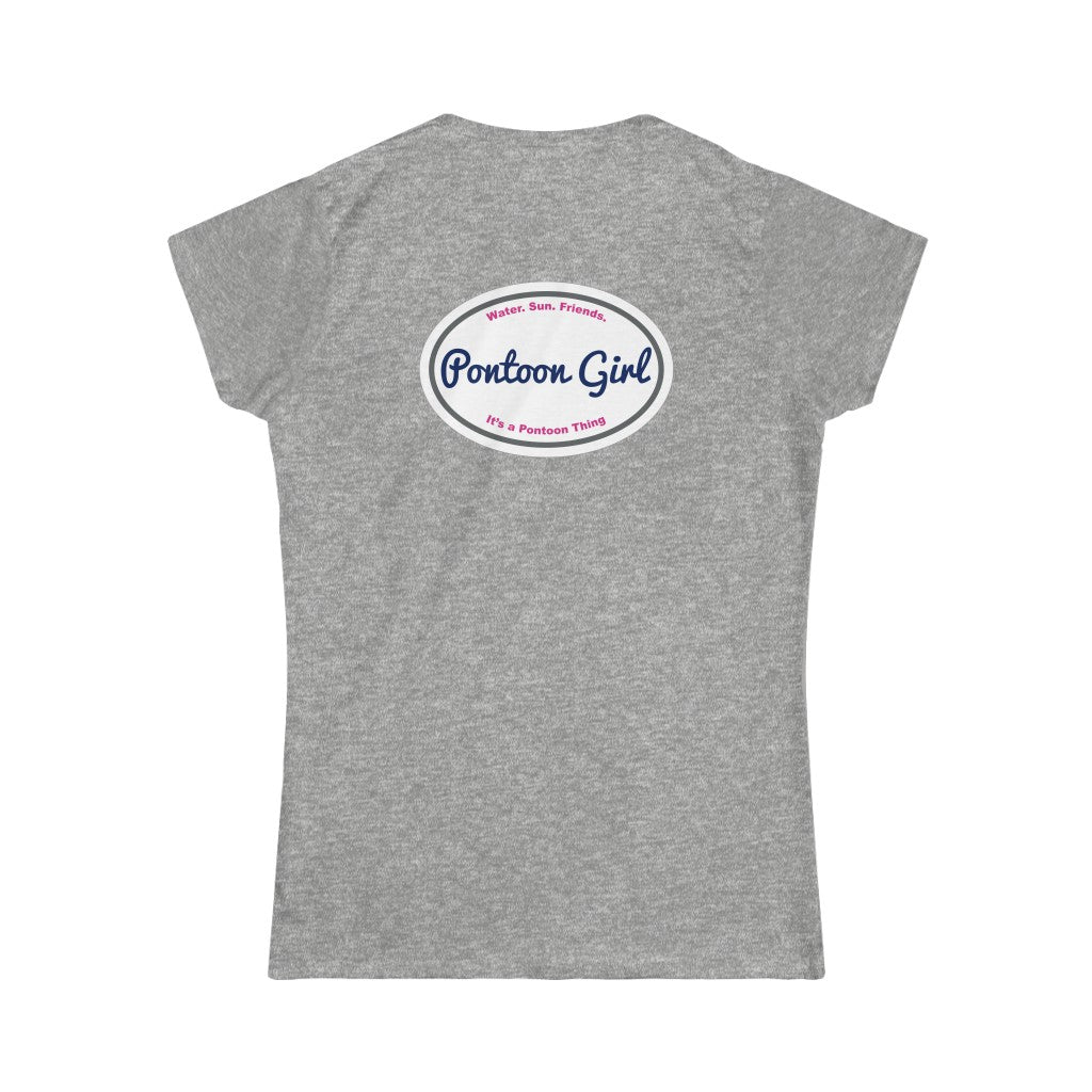 Classic Pontoon Girl Logo T Shirt - Style: Women's Softstyle Tee