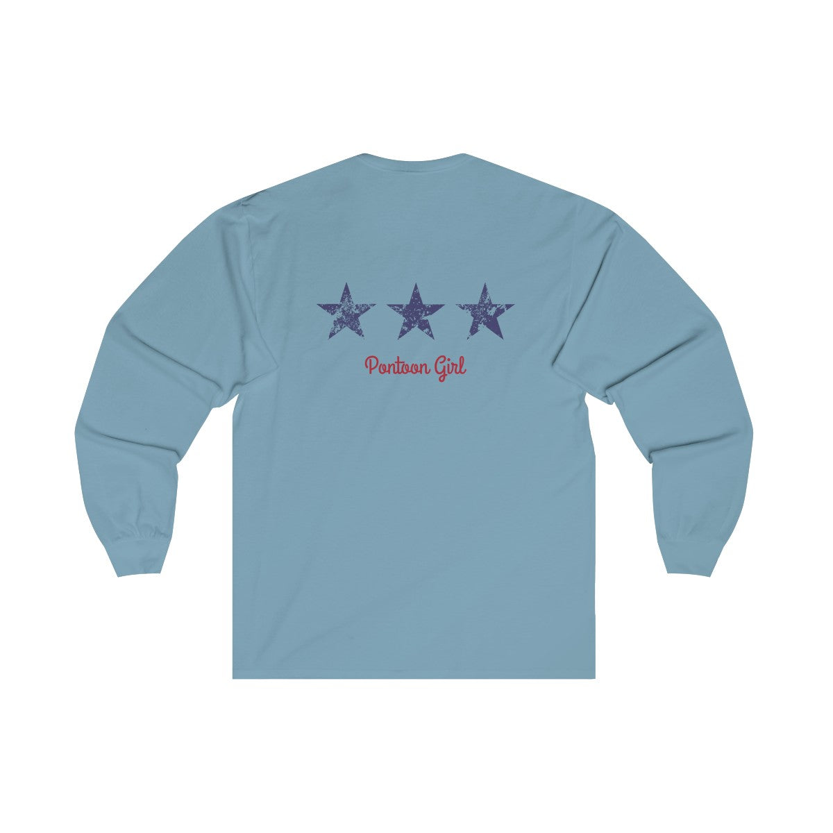 Pontoon Girl - Red White and Toon - Contemporary Flag Long Sleeve T