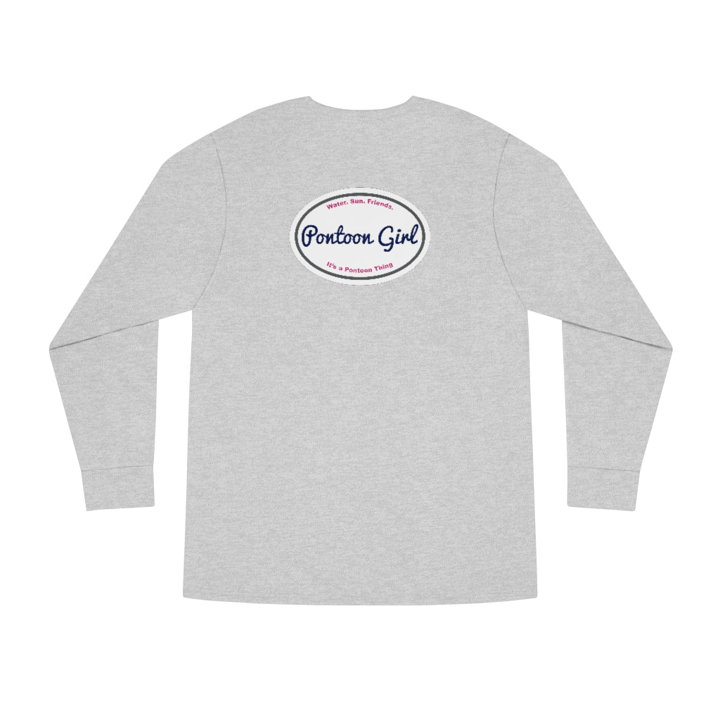 Classic Pontoon Girl Logo Long Sleeve T Shirt - Style: Long Sleeve Crewneck Tee