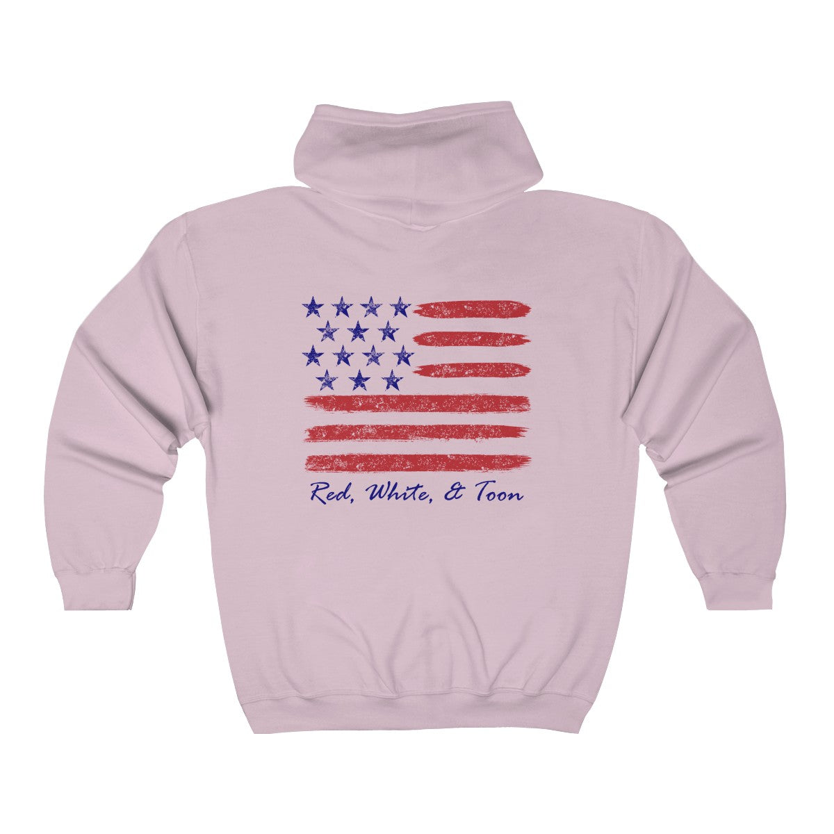 Pontoon Girl - Red White and Toon - Contemporary Flag Zip Hoodie