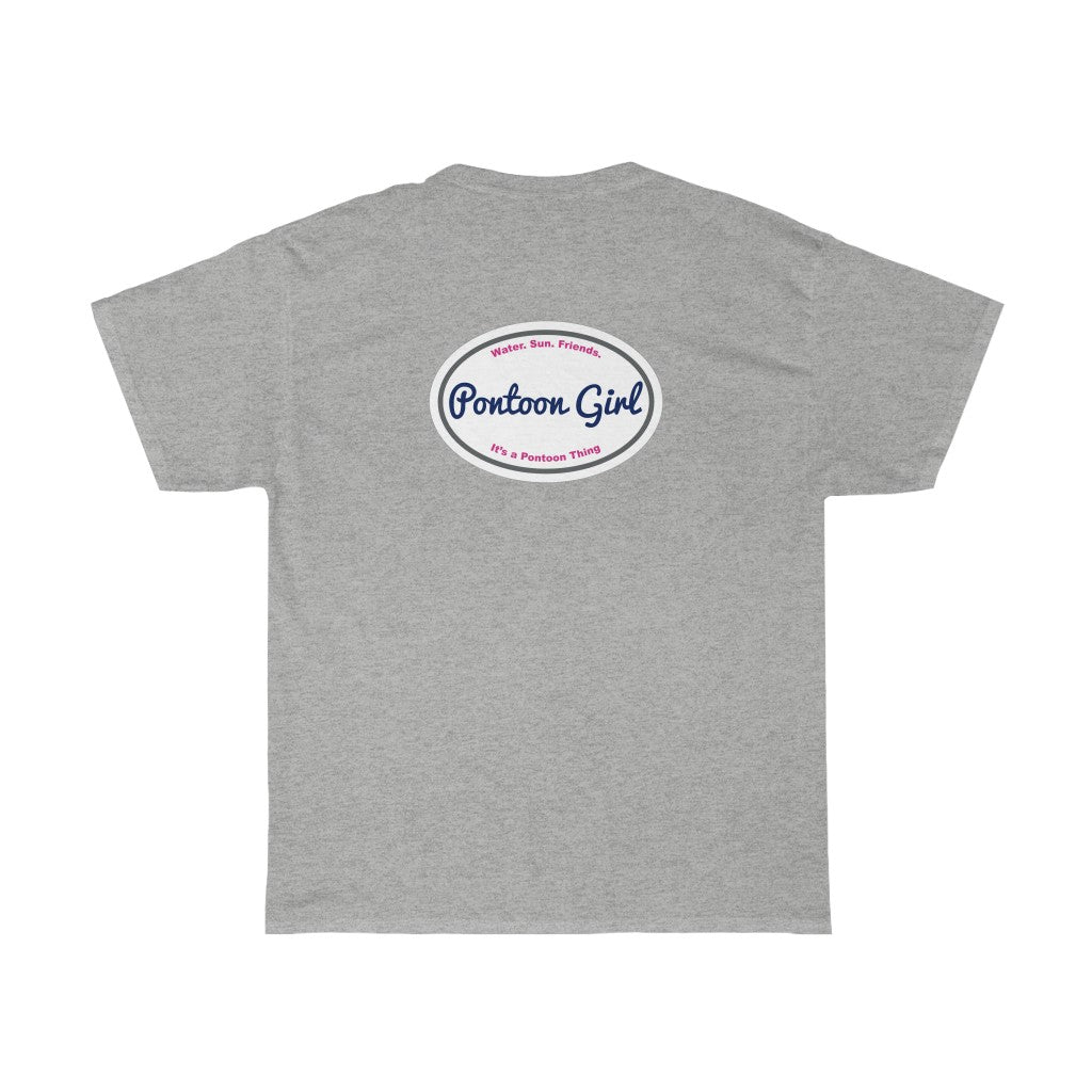 Classic Pontoon Girl Logo T Shrit - Style: Unisex Heavy Cotton Tee