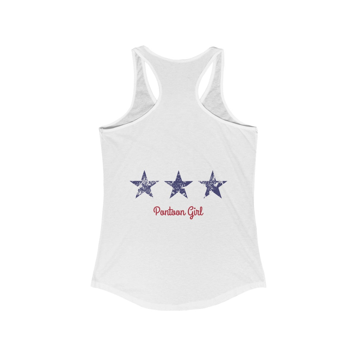 Pontoon Girl - Red White and Toon - Contemporary Flag Racerback Tank Top