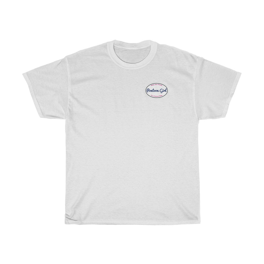 Classic Pontoon Girl Logo T Shrit - Style: Unisex Heavy Cotton Tee