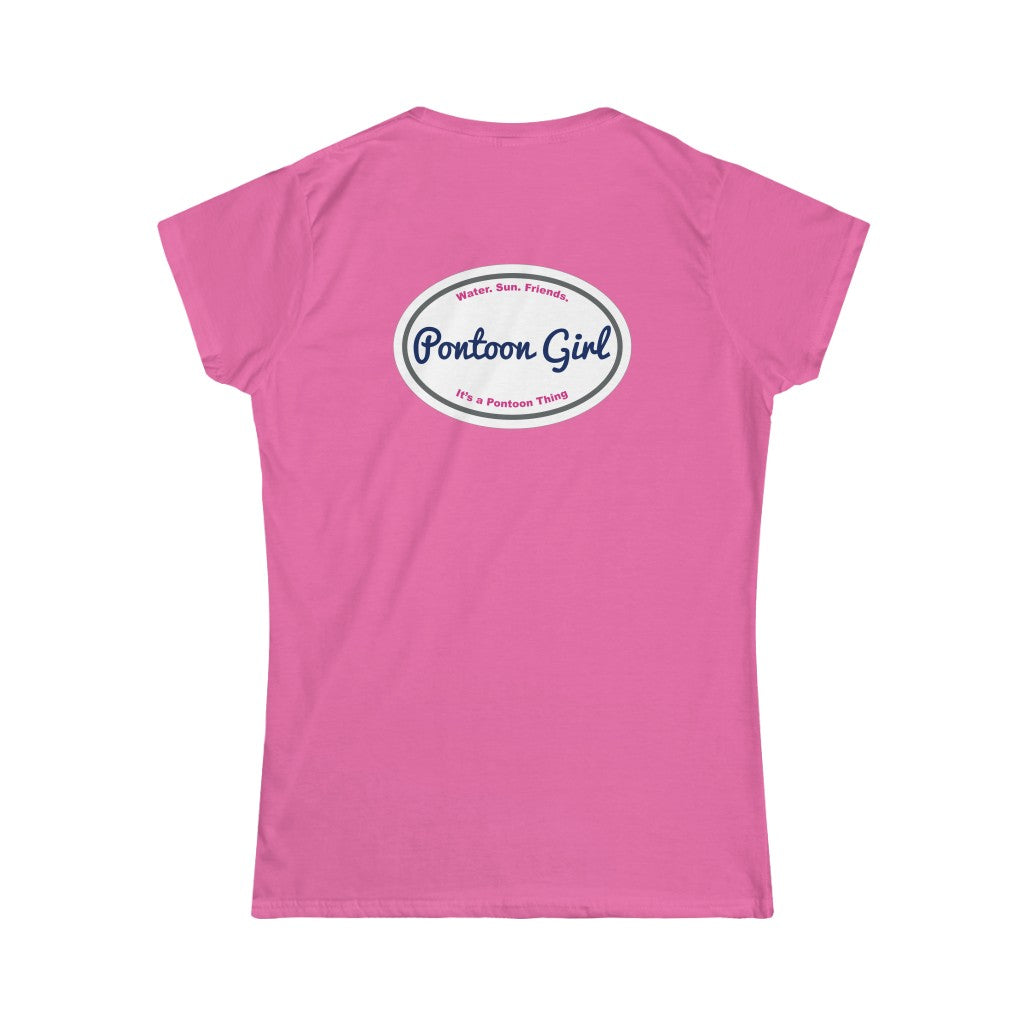 Classic Pontoon Girl Logo T Shirt - Style: Women's Softstyle Tee