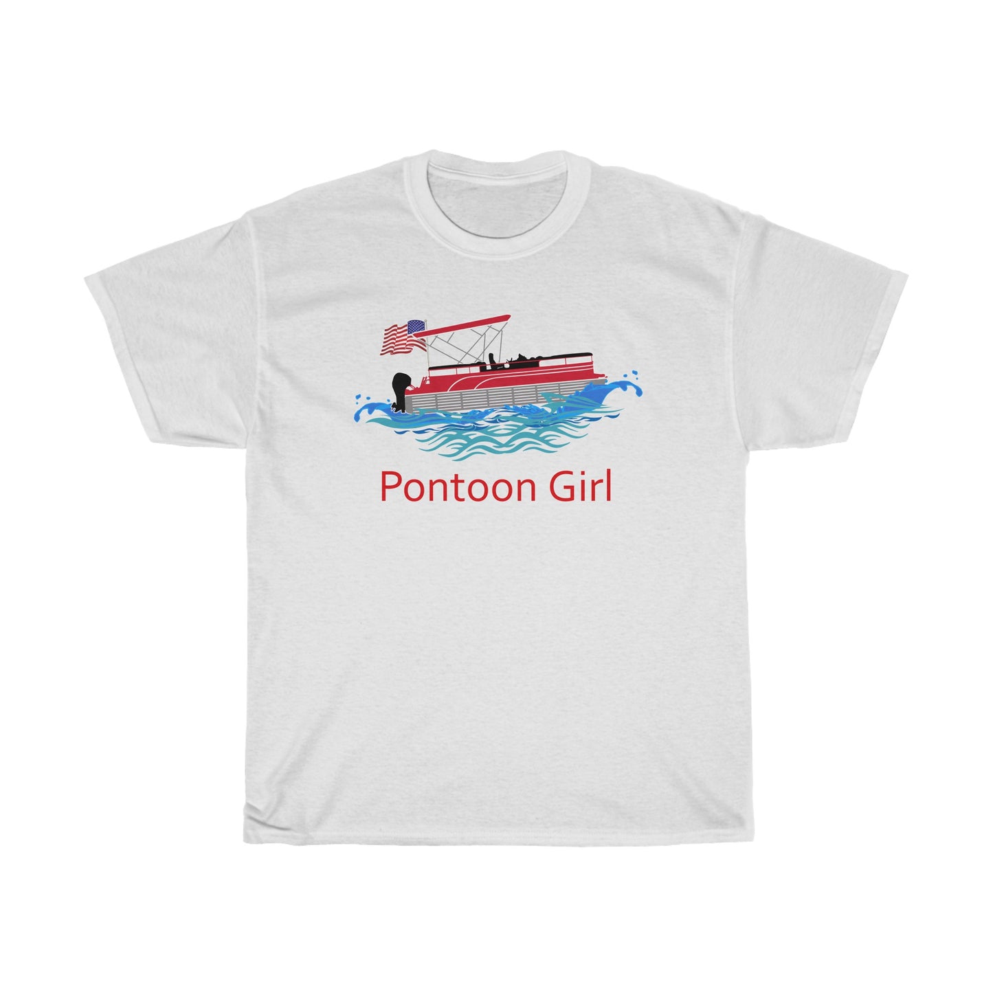 American Flag Pontoon Boat - T Shirt