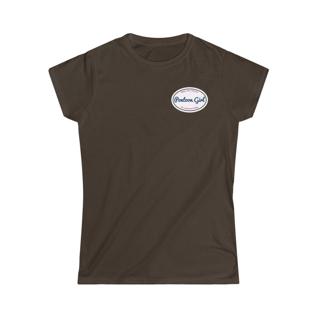 Classic Pontoon Girl Logo T Shirt - Style: Women's Softstyle Tee