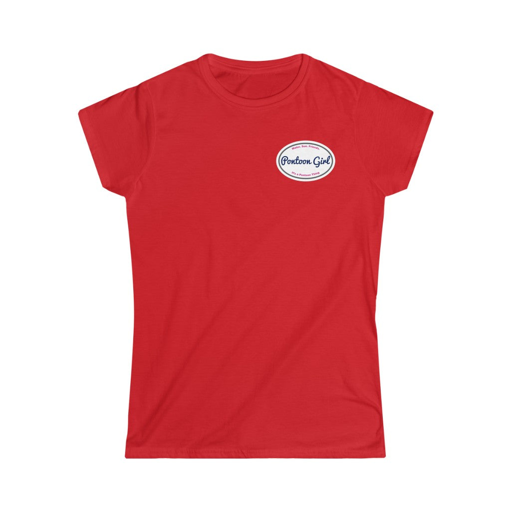 Classic Pontoon Girl Logo T Shirt - Style: Women's Softstyle Tee