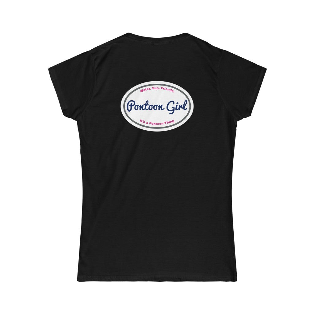 Classic Pontoon Girl Logo T Shirt - Style: Women's Softstyle Tee