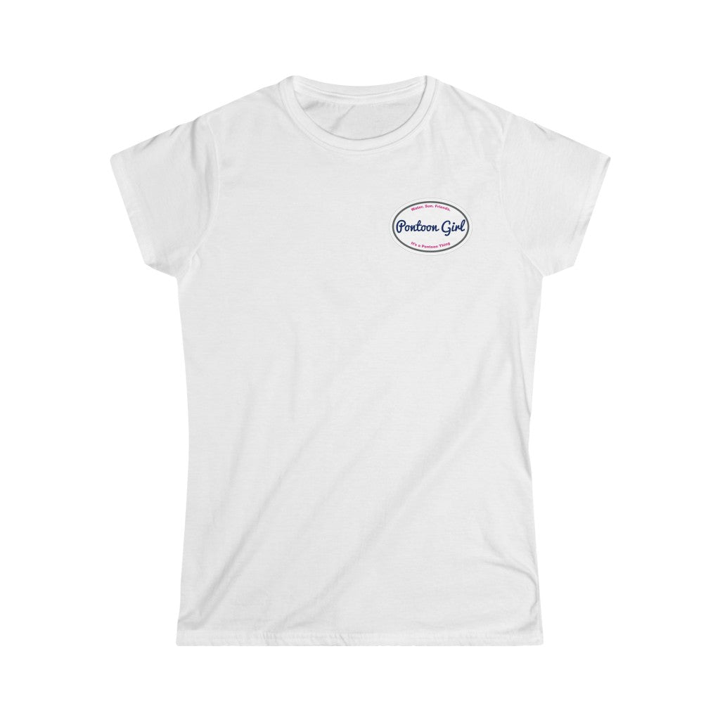 Classic Pontoon Girl Logo T Shirt - Style: Women's Softstyle Tee