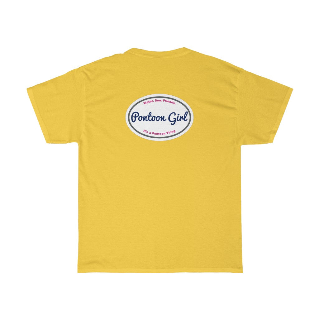Classic Pontoon Girl Logo T Shrit - Style: Unisex Heavy Cotton Tee