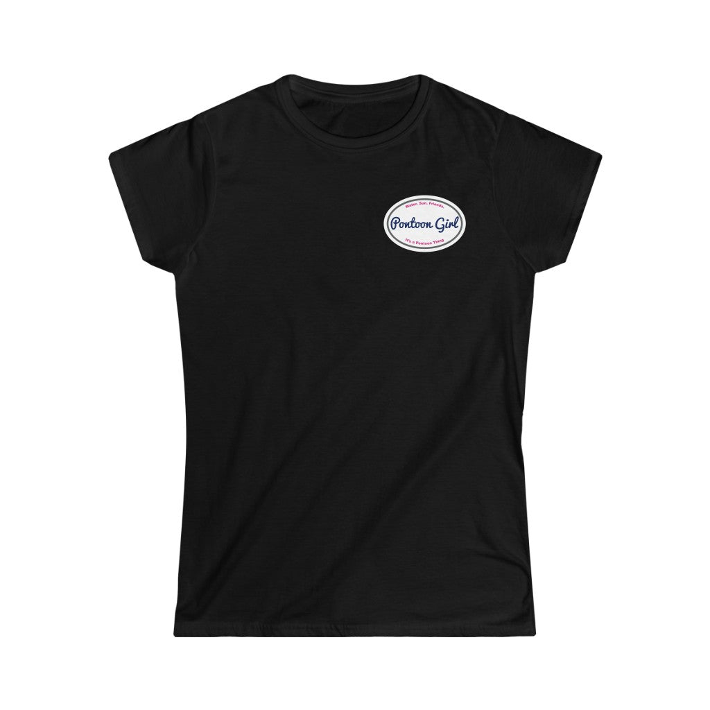 Classic Pontoon Girl Logo T Shirt - Style: Women's Softstyle Tee