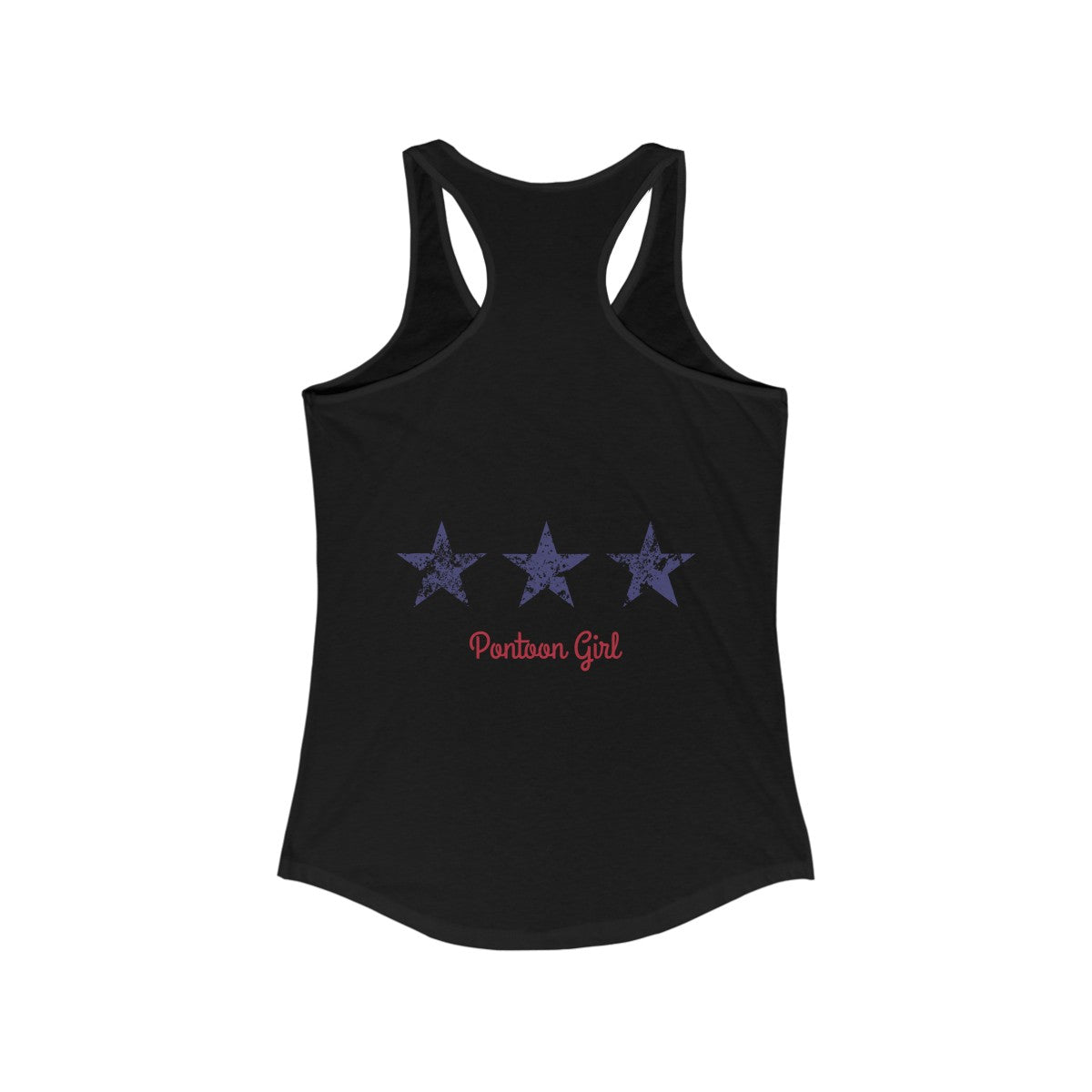 Pontoon Girl - Red White and Toon - Contemporary Flag Racerback Tank Top