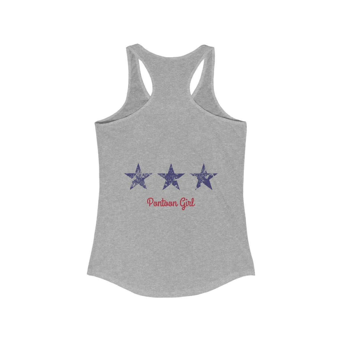 Pontoon Girl - Red White and Toon - Contemporary Flag Racerback Tank Top