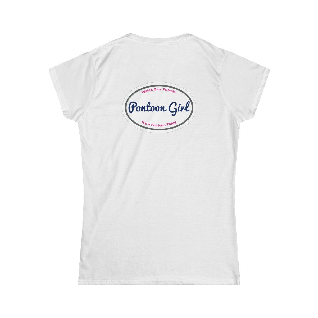 Classic Pontoon Girl Logo T Shirt - Style: Women's Softstyle Tee