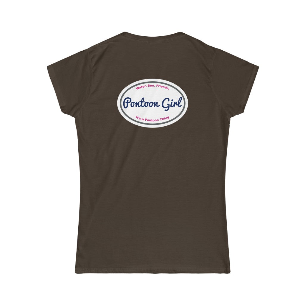 Classic Pontoon Girl Logo T Shirt - Style: Women's Softstyle Tee