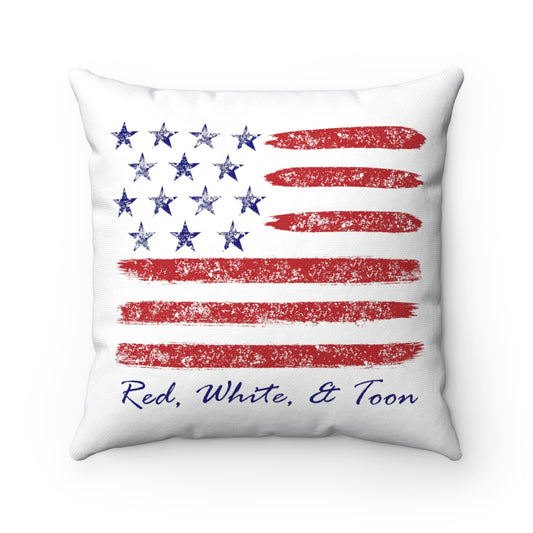 Pontoon Girl - Red White and Toon - Contemporary Pillow