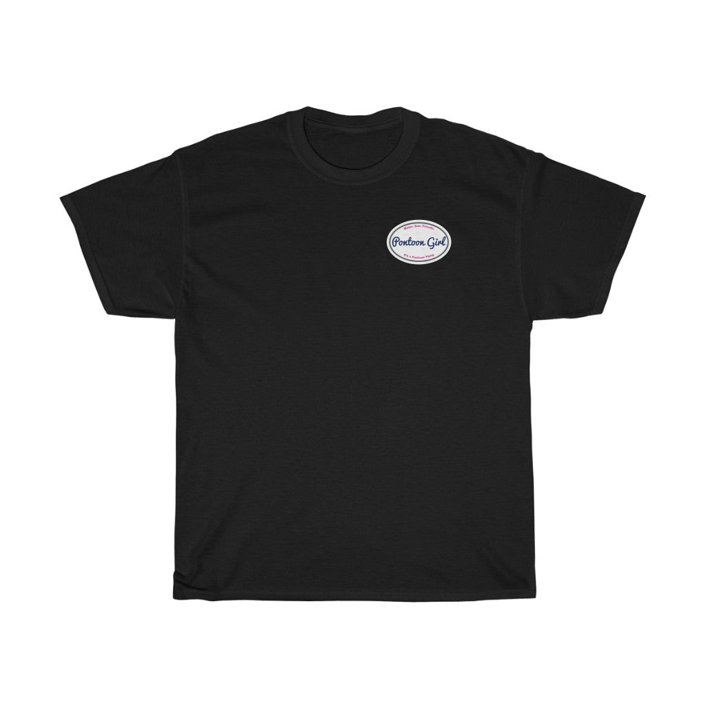 Classic Pontoon Girl Logo T Shrit - Style: Unisex Heavy Cotton Tee