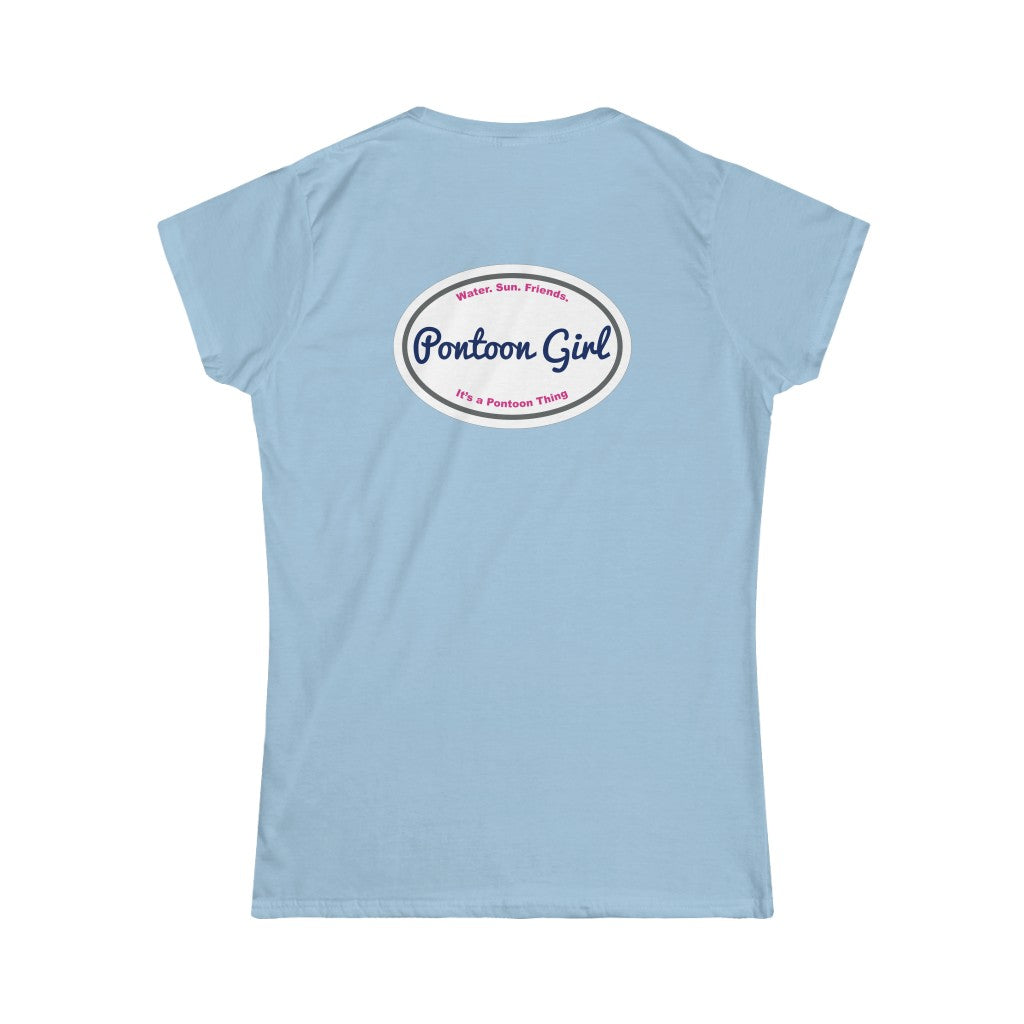 Classic Pontoon Girl Logo T Shirt - Style: Women's Softstyle Tee