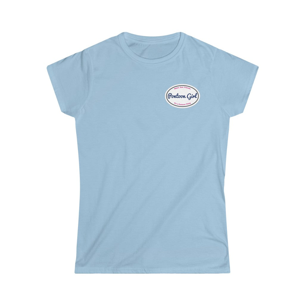 Classic Pontoon Girl Logo T Shirt - Style: Women's Softstyle Tee