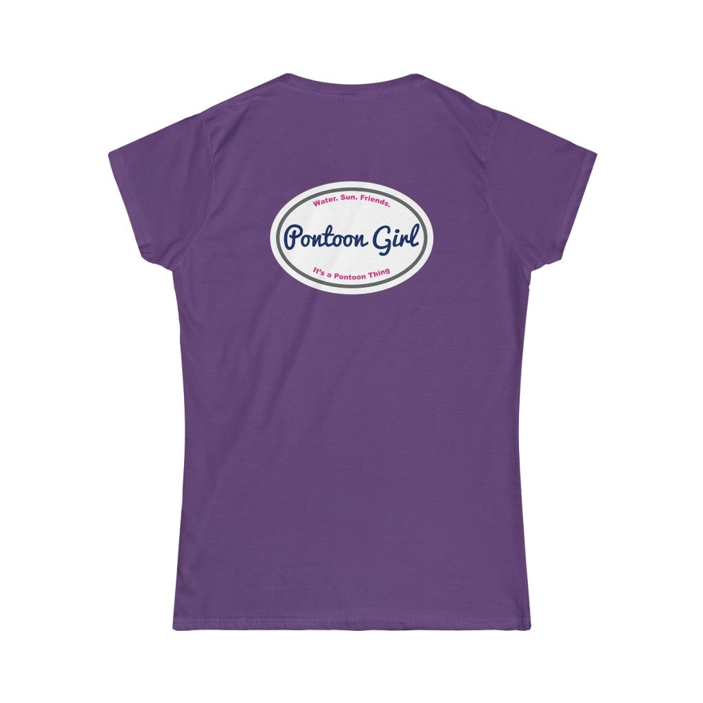 Classic Pontoon Girl Logo T Shirt - Style: Women's Softstyle Tee