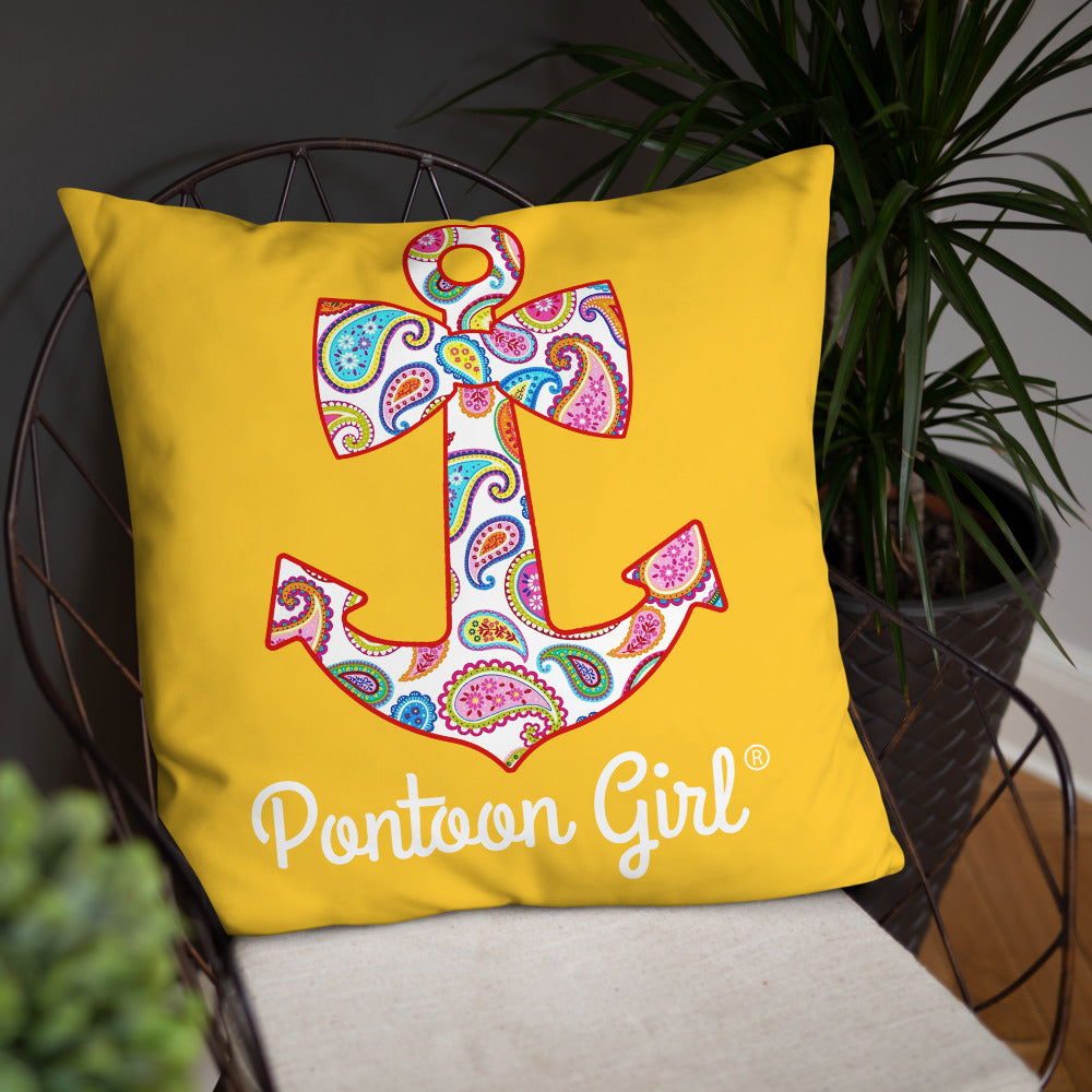 Pontoon Girl® - Basic Pillow with Cute Anchor