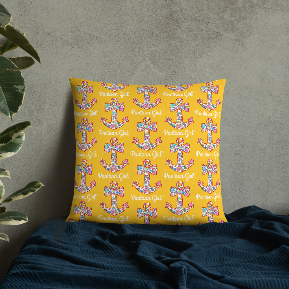 Pontoon Girl® - Basic Pillow with Cute Anchor