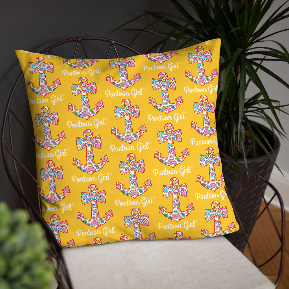 Pontoon Girl® - Basic Pillow with Cute Anchor