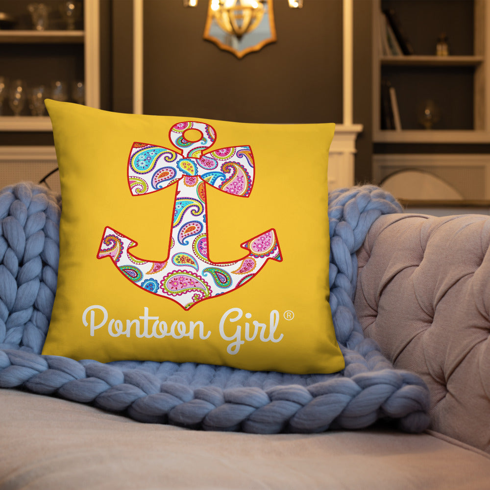 Pontoon Girl® - Basic Pillow with Cute Anchor