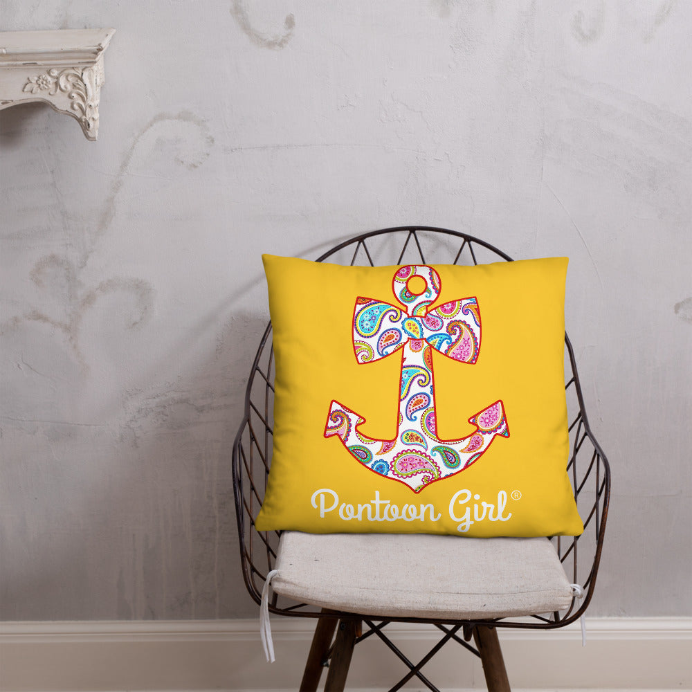 Pontoon Girl® - Basic Pillow with Cute Anchor