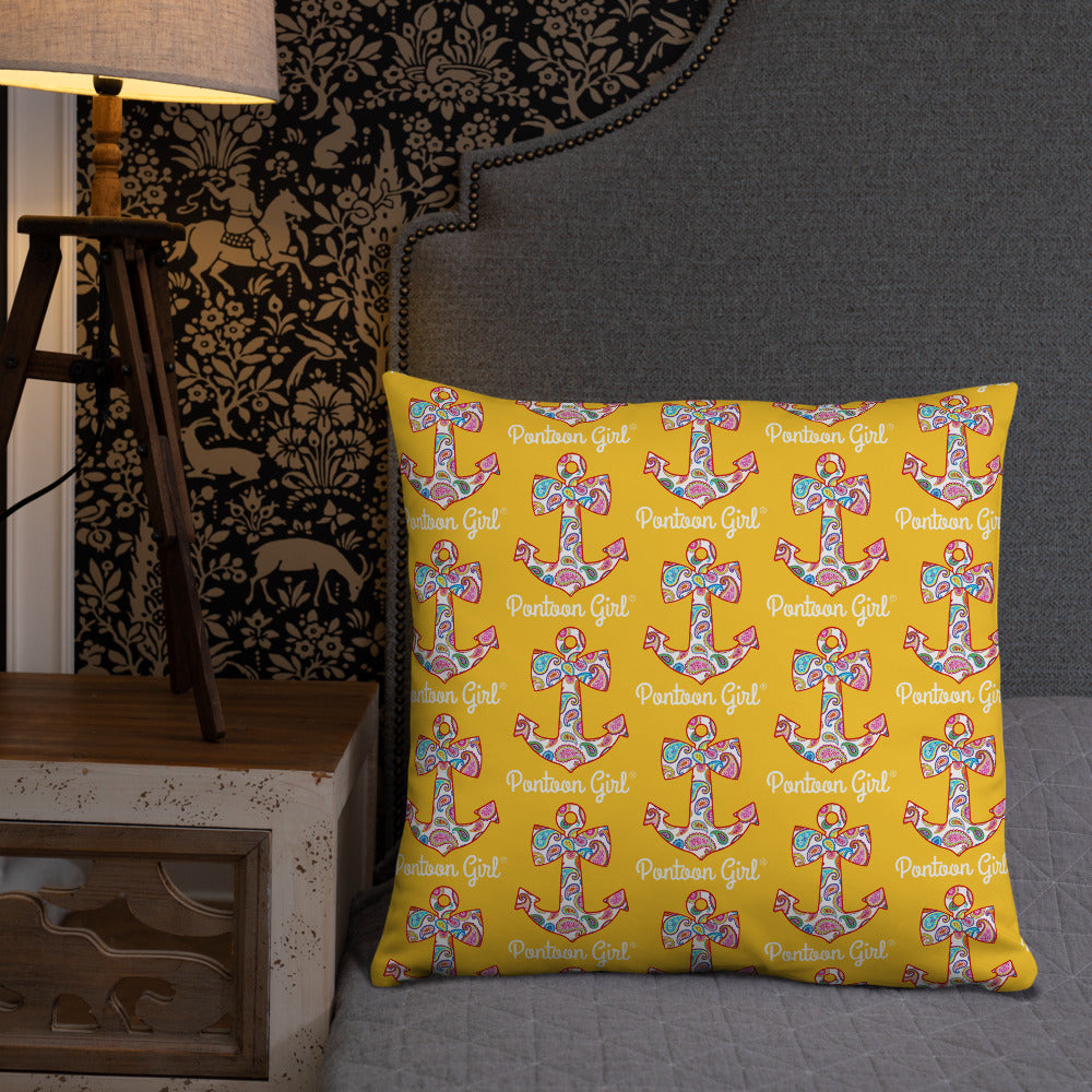 Pontoon Girl® - Basic Pillow with Cute Anchor