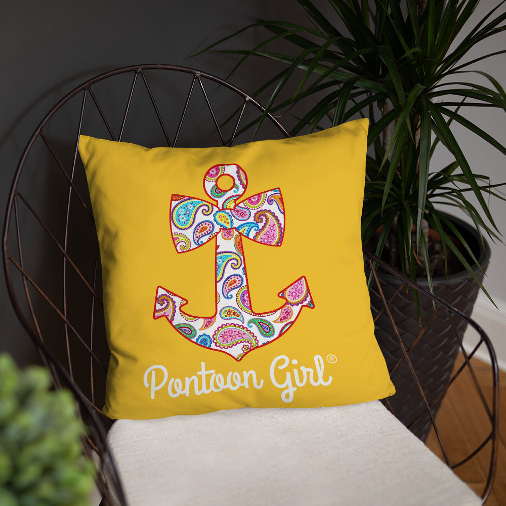 Pontoon Girl® - Basic Pillow with Cute Anchor