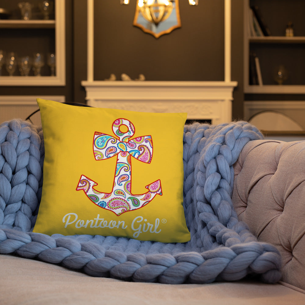 Pontoon Girl® - Basic Pillow with Cute Anchor