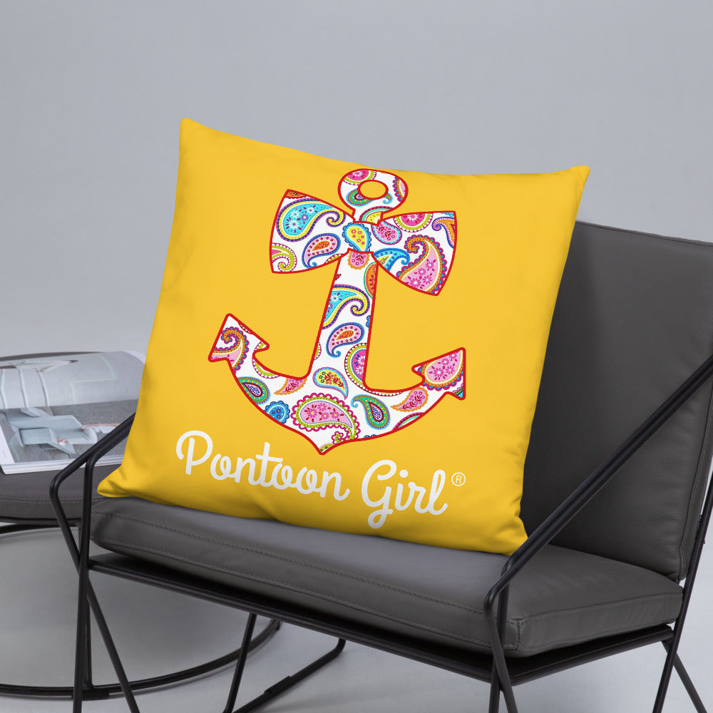 Pontoon Girl® - Basic Pillow with Cute Anchor