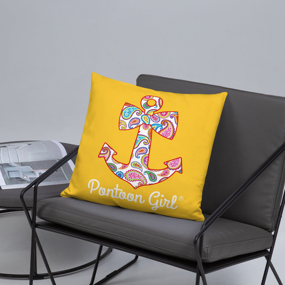 Pontoon Girl® - Basic Pillow with Cute Anchor
