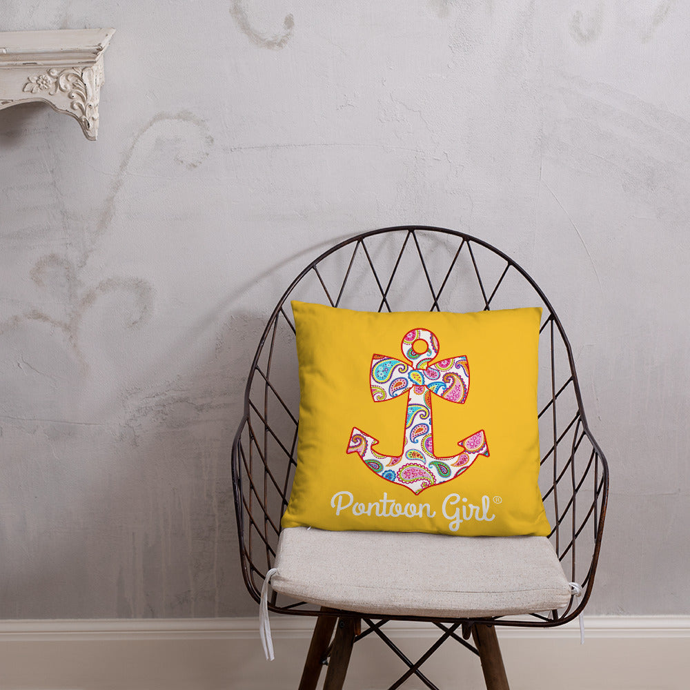 Pontoon Girl® - Basic Pillow with Cute Anchor