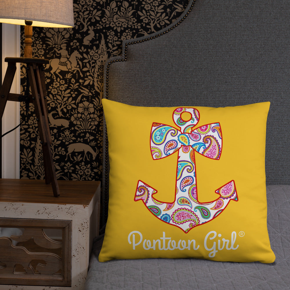 Pontoon Girl® - Basic Pillow with Cute Anchor