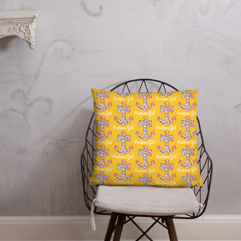 Pontoon Girl® - Basic Pillow with Cute Anchor