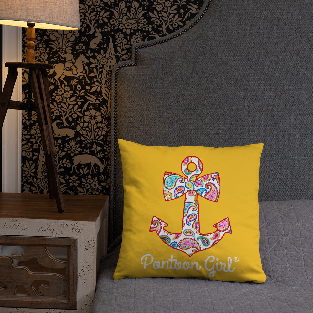 Pontoon Girl® - Basic Pillow with Cute Anchor