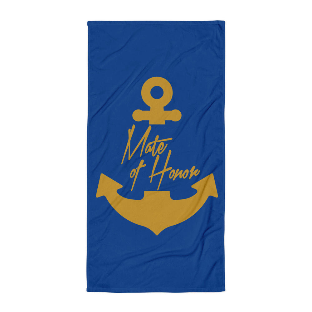 Mate of Honor Beach Towel - Bachelorette Party with Nautical Theme Gift
