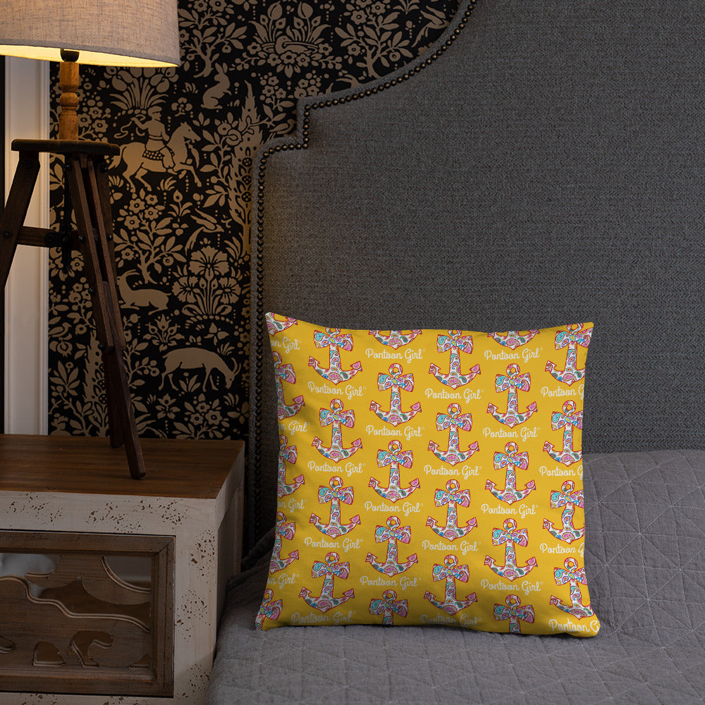 Pontoon Girl® - Basic Pillow with Cute Anchor