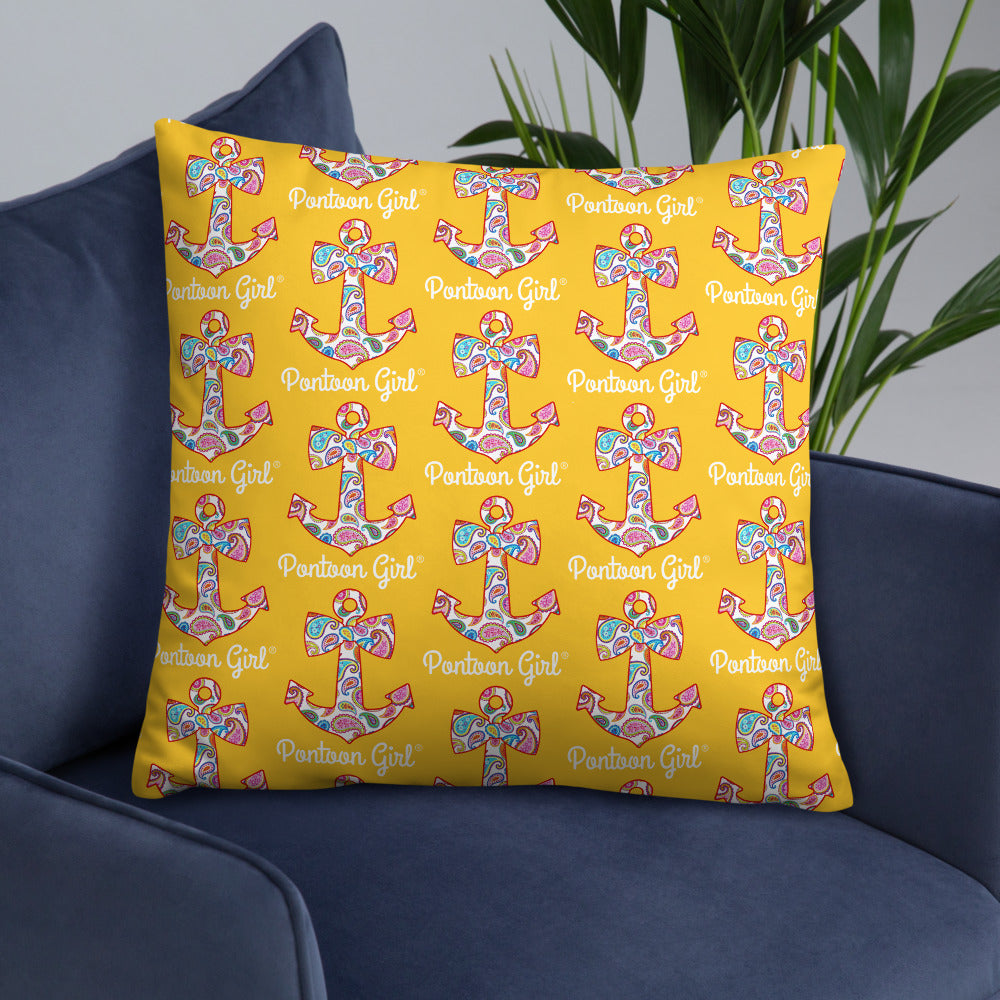 Pontoon Girl® - Basic Pillow with Cute Anchor