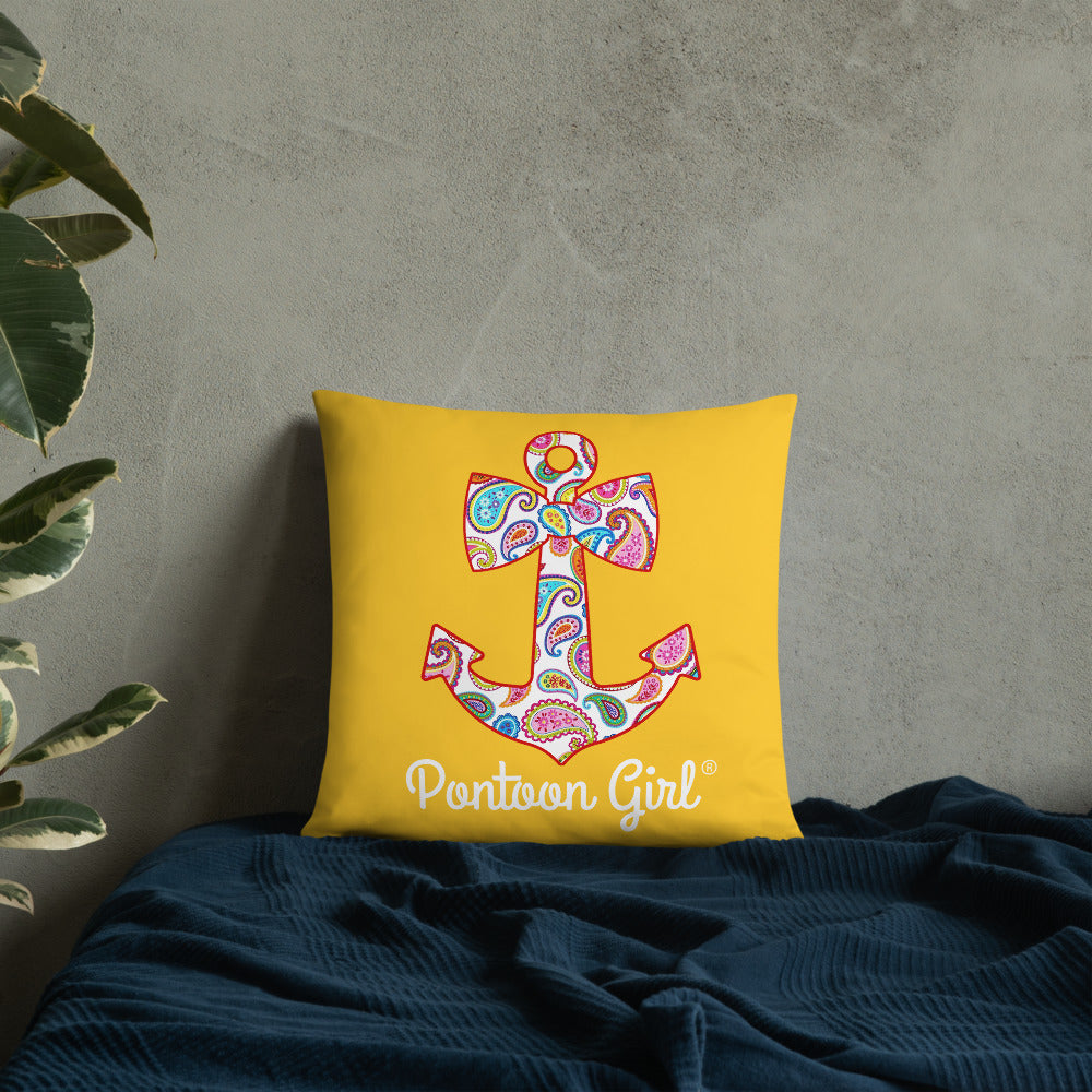 Pontoon Girl® - Basic Pillow with Cute Anchor