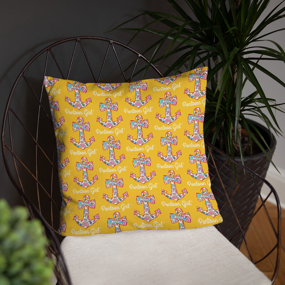 Pontoon Girl® - Basic Pillow with Cute Anchor