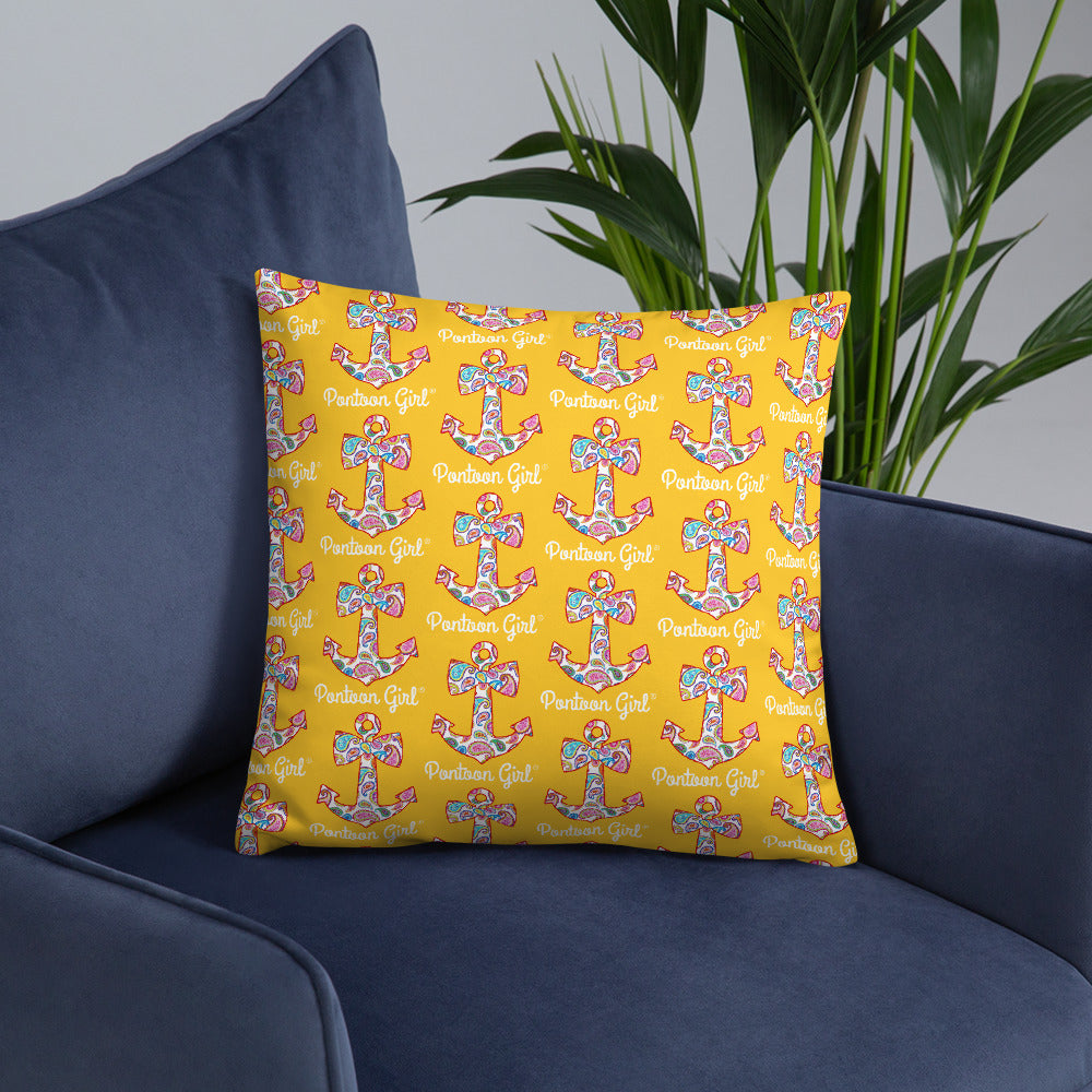 Pontoon Girl® - Basic Pillow with Cute Anchor