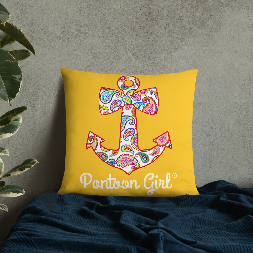 Pontoon Girl® - Basic Pillow with Cute Anchor