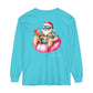 Lake Life™ Tubing Santa Garment-dyed Long Sleeve T-Shirt by Pontoon Girl®