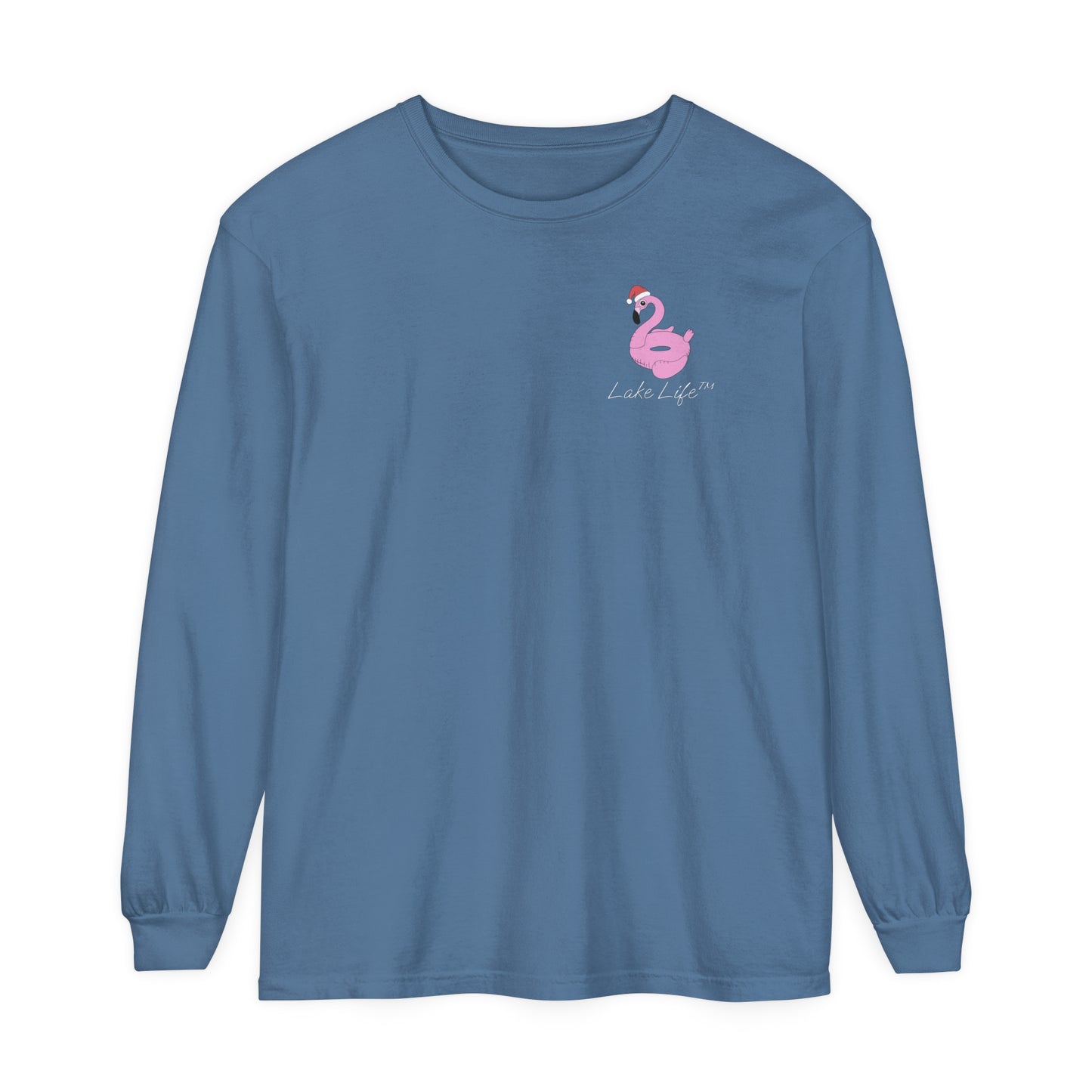 Lake Life™ Flamingo Tube Unisex Garment-dyed Long Sleeve T-Shirt by Pontoon Girl®