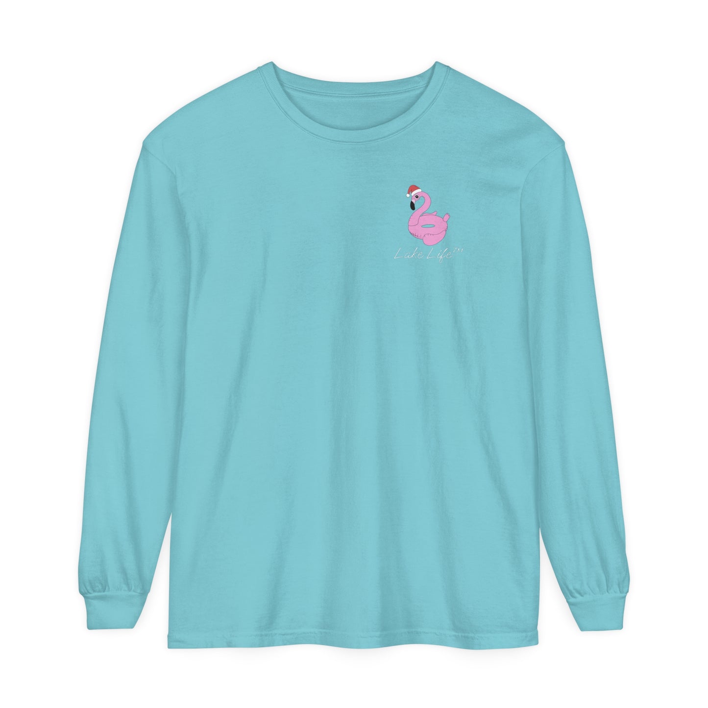 Lake Life™ Flamingo Tube Unisex Garment-dyed Long Sleeve T-Shirt by Pontoon Girl®